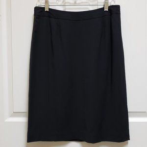 Casual Corner Women's 10 Black Lined Wool Blend Straight Stretch Skirt